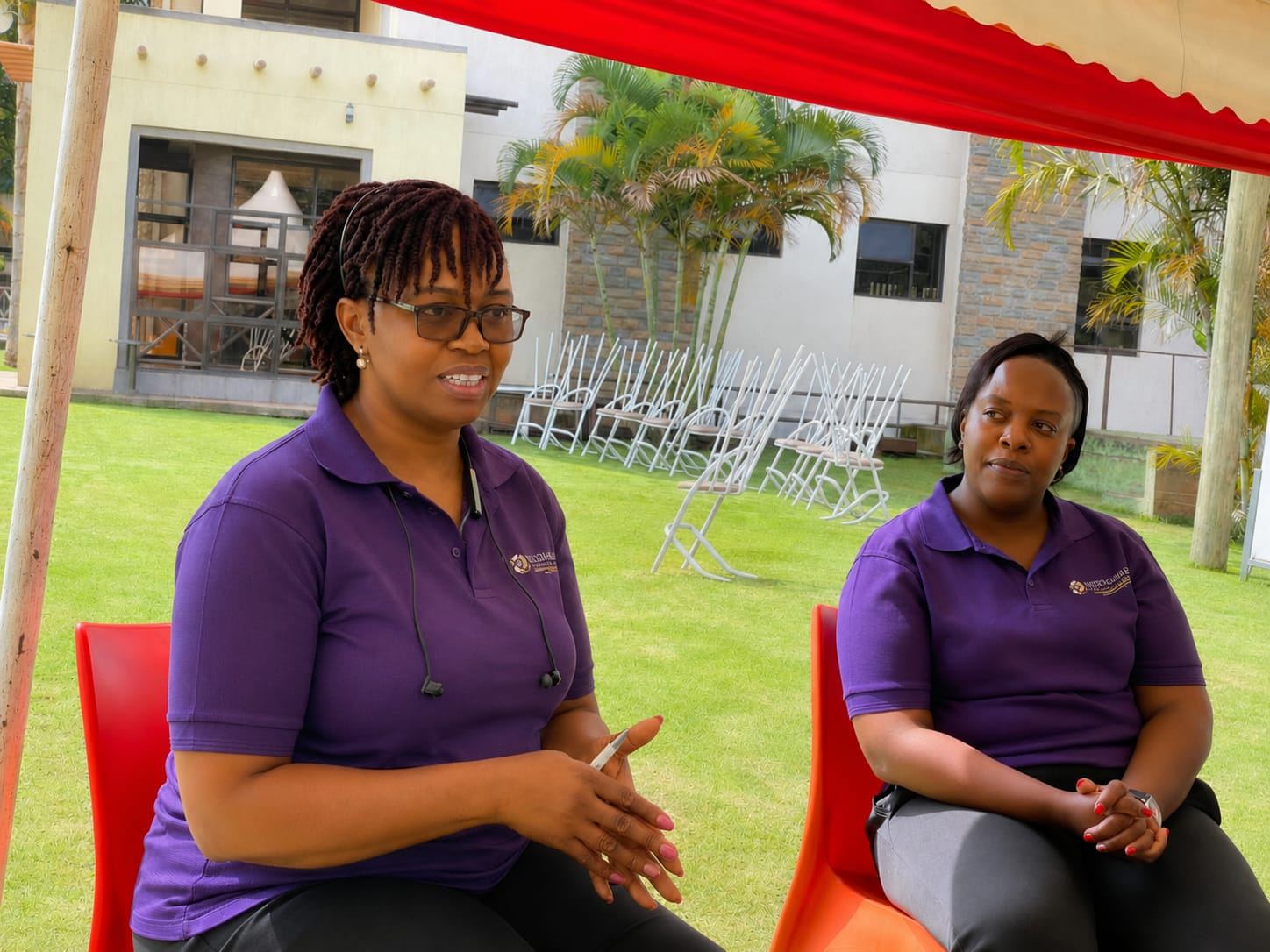 Wisdom Bridge Consultancy counsellors in a warm outdoor conversation
